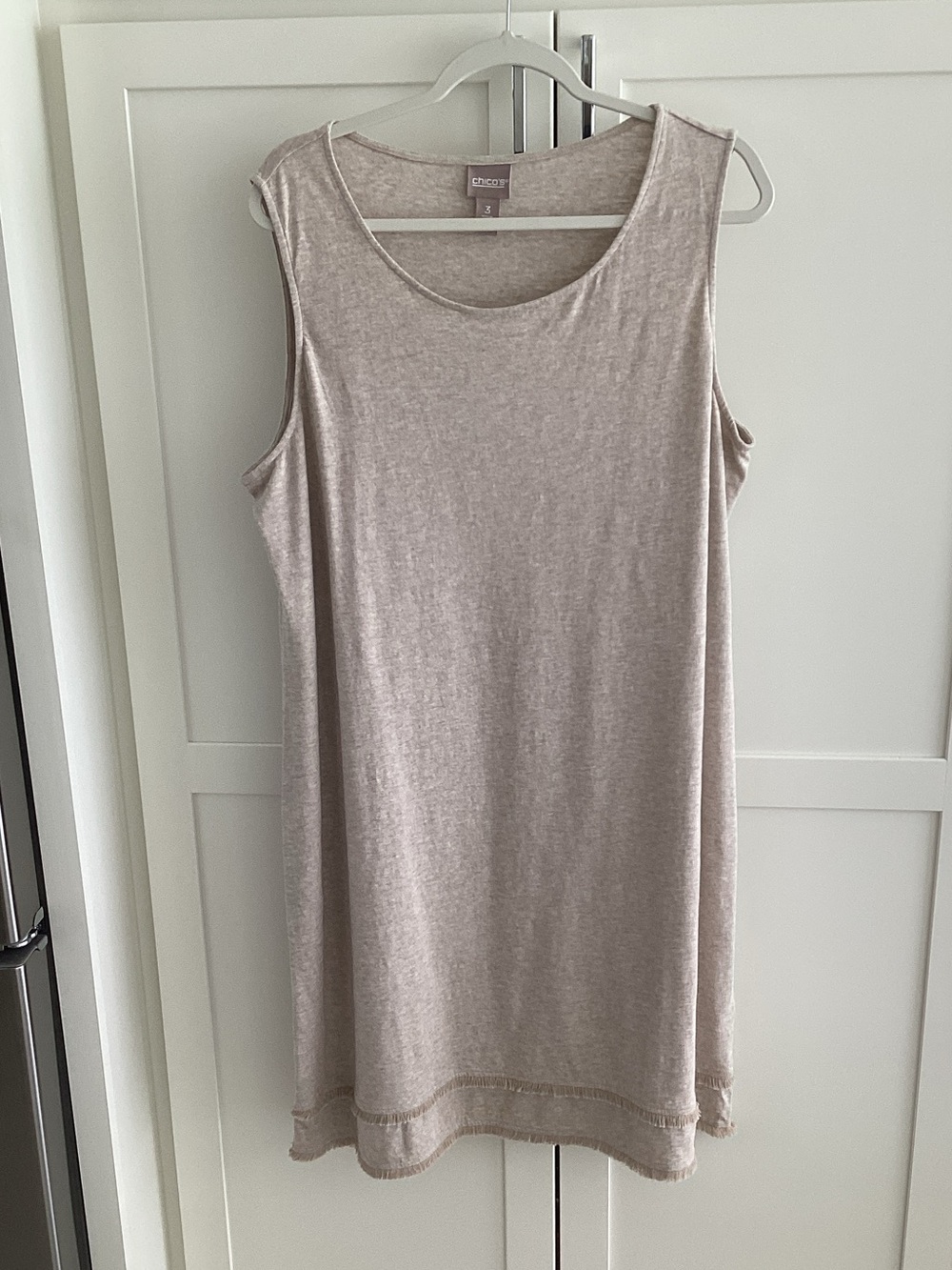 Chico's Sleeveless Tunic Tank - Taupe Heather
